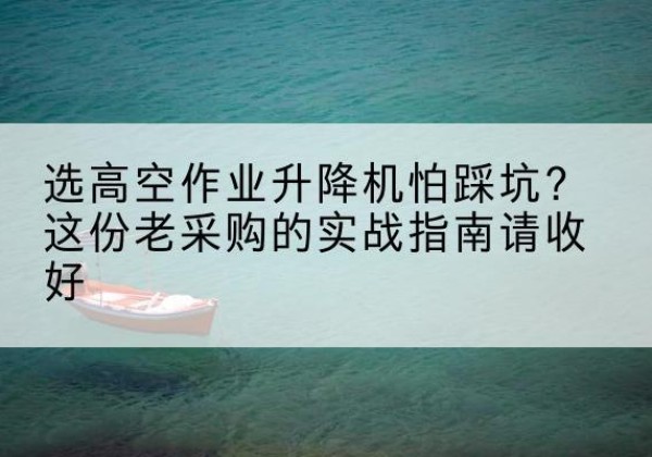 南乐高空作业升降机厂家推荐-选高空作业升降机怕踩坑？这份老采购的实战指南请收好